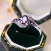 Delicate Purple Oval Zircon Stone Wedding Ring for Women High Quality Dazzling Crystal Zircon Female Classic Jewelry Gift