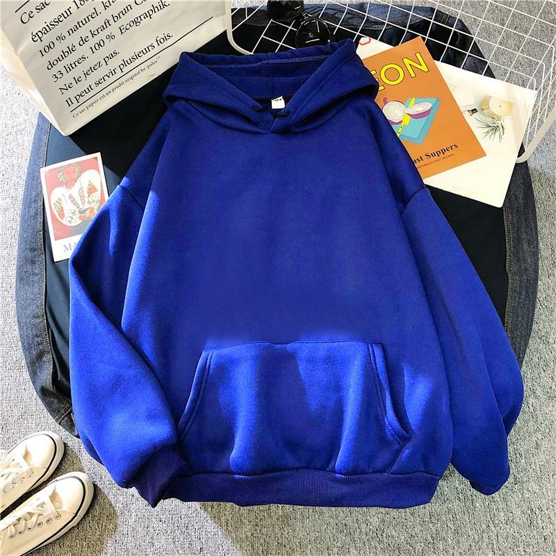 Women's Fashion Casual Solid Color Hooded Sweatshirt Loose Sports Tops Pullover