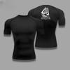 Men's Compression Shirt Bleach Graphic Sports Quick Drying Gym T-shirt Fitness Sweatshirt Elastic Top T-shirt Sleeve Rash Guard