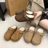 Retro Thick-soled Half-slippers Women's Shoes 2025 Autumn and Winter New Casual Fashion Versatile Height-increasing Outer Slippers