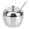 Spice Container Apple Sugar Bowl Stainless Steel Condiment Pot With Lid and Spoon Seasoning Jar Tableware