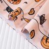 Halloween Pajama Sets for Women Button Down Short Sleeve 2 Piece Sleepwear Pumpkin Print Shirts And Shorts Pjs Lounge Set