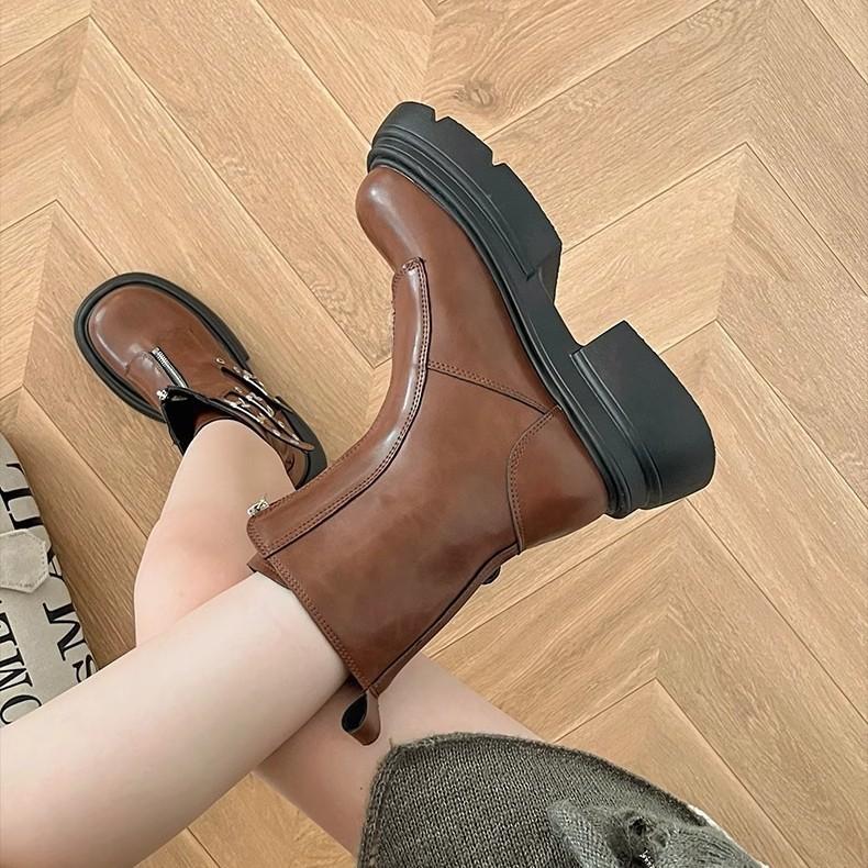 2025 New Maillard Boots Children's Small Thick-soled Belt Buckle Western Cowboy Boots Medium Martin Boots