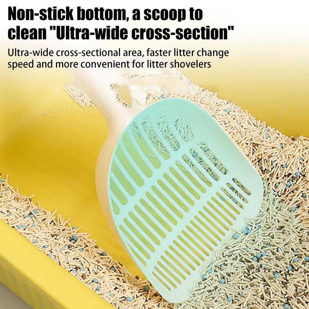 Cat Litter Box Scooper with Ergonomic Long Handle Shovel Sifter for Home Efficient Cleaning Pet Indoor Easy Scooping Kitten