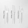 100PCS Clear Plastic Knives Forks Spoons Disposable Tableware Food Dessert Fruit Kitchen Restaurant Picnic Party Supplies
