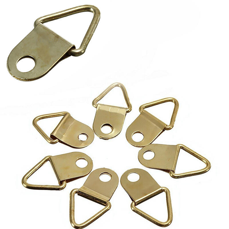 20Pc / Packaged Gold Brass Triangle Photo Frame Wall Hook Rings
