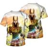 Men's T-shirt Summer Retro Style Fashion Egyptian Pharaoh Print Short Sleeve Tee Shirts Quick Dry Men's Crew Neck Loose Tops