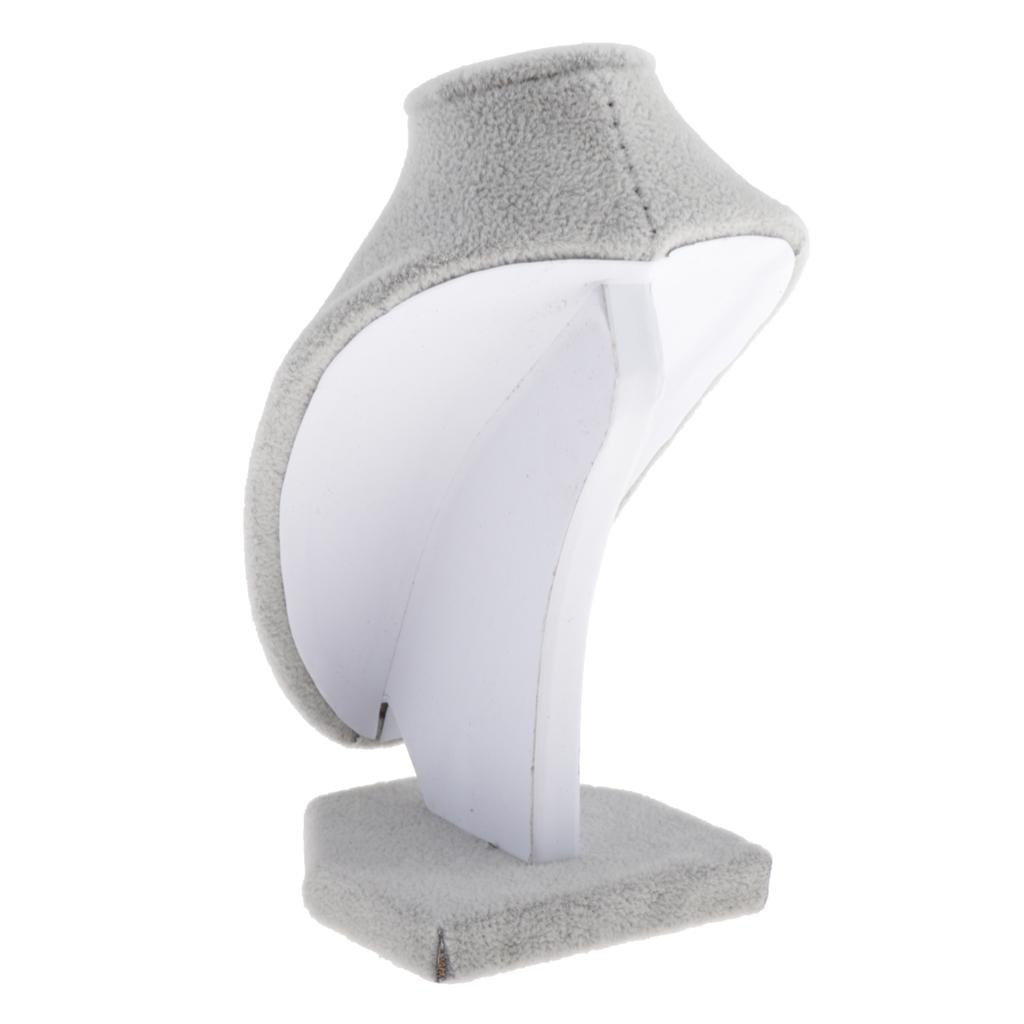 Velvet Necklace Bust Display Stands Pendant Chain Jewelry Rack Black