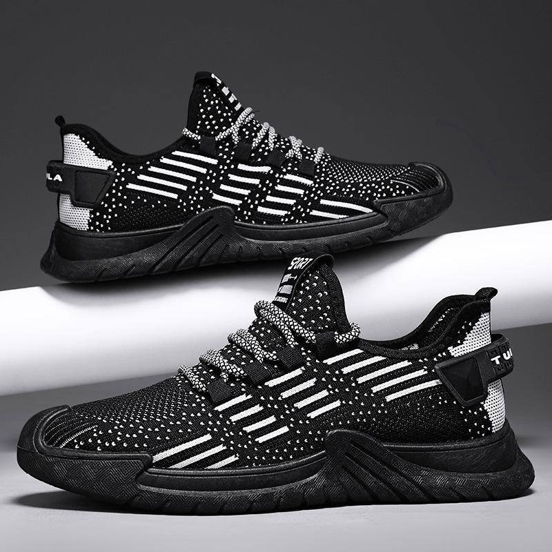 Fashion Spring and Summer New Mesh Breathable Men's Shoes with Soft Soles and Anti Slip Running Sports and Leisure Shoes, Thin Version