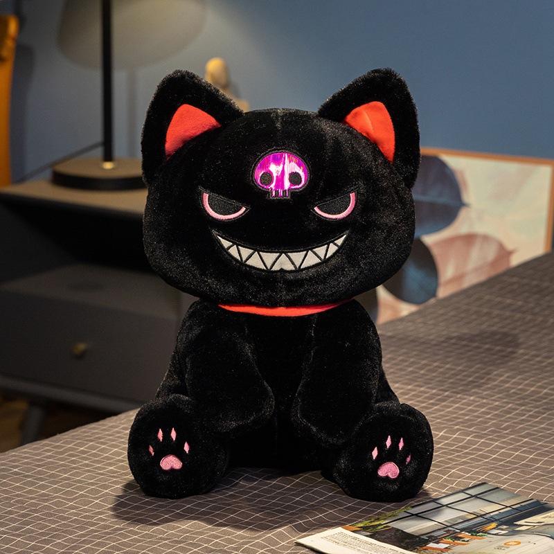 Cute Halloween Dark Pirate Cat Doll Girl Heart Cat Plush Toy Doll Pillow Gift