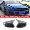 For US Ford Mustang 2015- Car Rearview Side Mirror Cover Wing Cap Exterior Door Rear View Case Trim Sticker Carbon Fiber