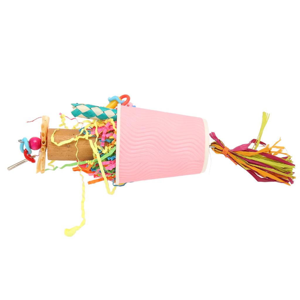 Parrot Foraging Shredding Toy Bird Hanging Toys Parrot Foraging Trap Cup Paper Shred Toy for