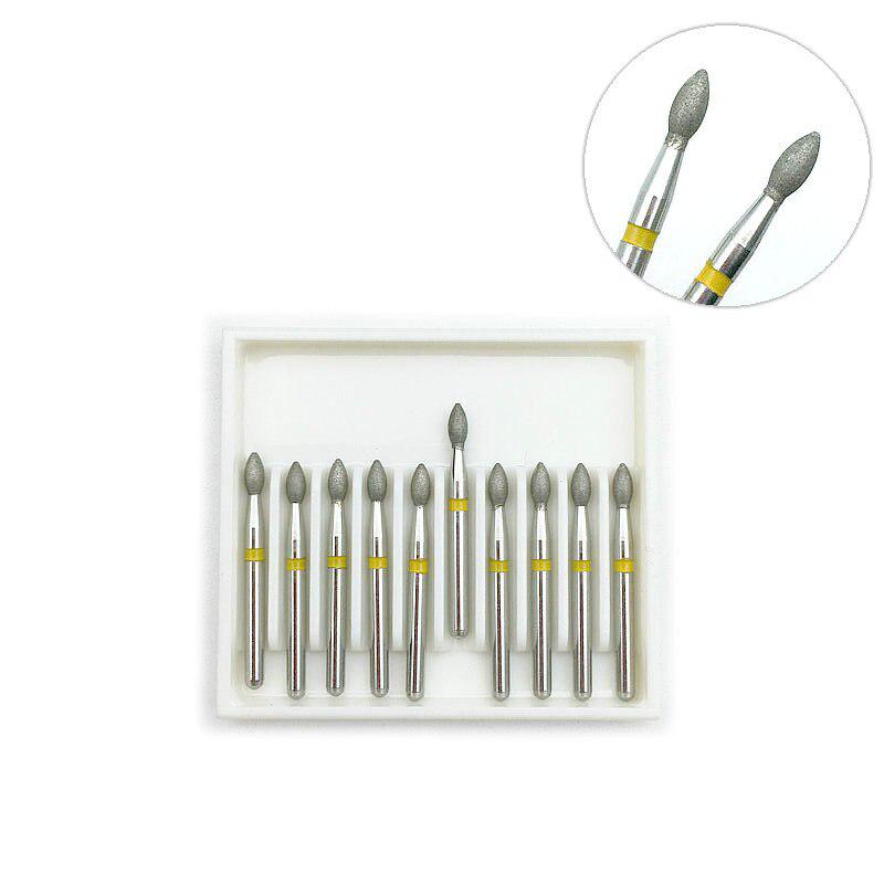 10pcs/Set Dental Diamond Burs Dia-burs for High Speed Handpiece Dentist Teeth Polishing Tool FO-30EF