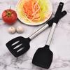 2Pcs/set Fried Spatula Stainless Steel Heat Resistant Silicone Shovel Fried Eggs Non-stick Cookware Household Kitchen Utensils