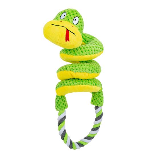 Interactive Squeaky Rope Dog Toy Plush Chew Toy with Sound Dental