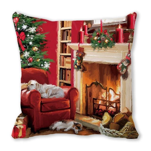 Christmas Ornament Navidad Noel Xmas Gifts Christmas Cushion Cover Merry Christmas Decorations for Home