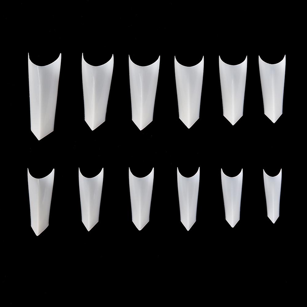 kads 600pcs Pointed Half Cover False Nail Tips Clear White Nature 12 Sizes Nail Art Tools Manicure Fake Nails