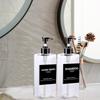 2pcs/set 500ml Square Empty Lotion Bottles with Labels Refillable Bottle Dispenser Containers Soap and Dish Soap Dispenser