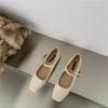 NEW Spring Square Toe Ballet Shoes Fashion Low Heel Mary Jane Shoes Casaul Silver Shallow Buckle Soft Sole Shoes