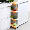 2/3/4 Tier Slim Narrow Storage Cart Mobile Shelf Unit Drawer Organizer Slide Out Trolley Cart Rack For Kitchen Bathroom Laundry