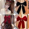 Velvet Large Bow Hairpin Wine Red Bang Clip Sweet Bowknot Hair Clips Girls