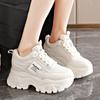 Women's White Platform Sneakers 2025 Spring Lace Up Thick Bottom Vulcanized Shoes Woman Breathable Non Slip Sports Shoes Ladies