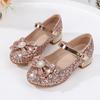 2024 Children Princess Shoes for Party Wedding Shows Low Heels Sequined Girls Crystal Shoes Four Seasons Elegant Kids Shoes Chic