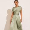 Summer Women's Lace Satin Sleeveless Dress Temperament Elegant Light Evening Dress