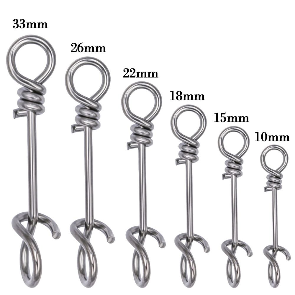 50Pcs Hot Fastach Stainless Steel Fishing Connector Rolling Swive Solid Rings Swivels Snap