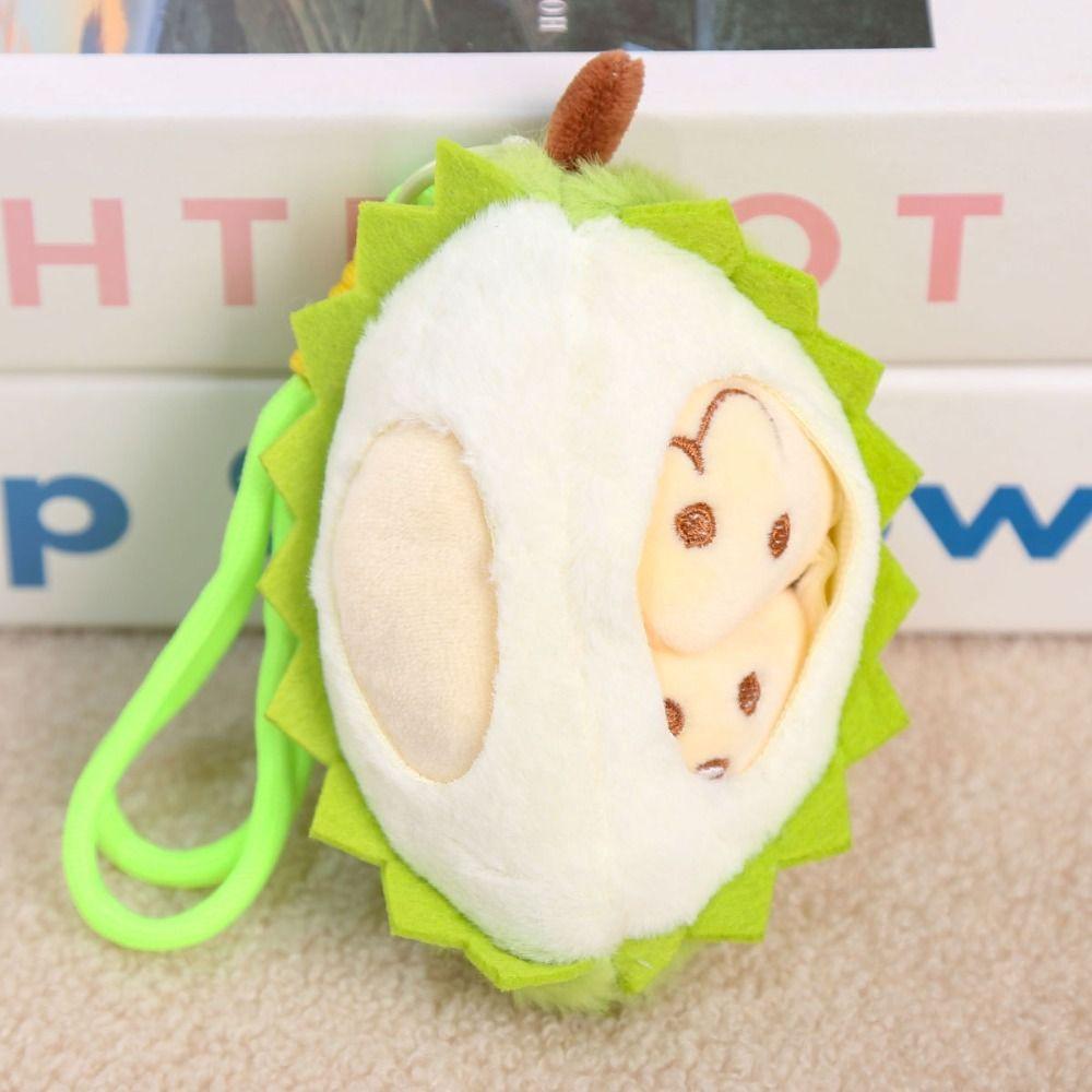 PP Cotton Fruit Durian Pendant Simulation Fruit Durian Plush Keyring Backpack Decoration