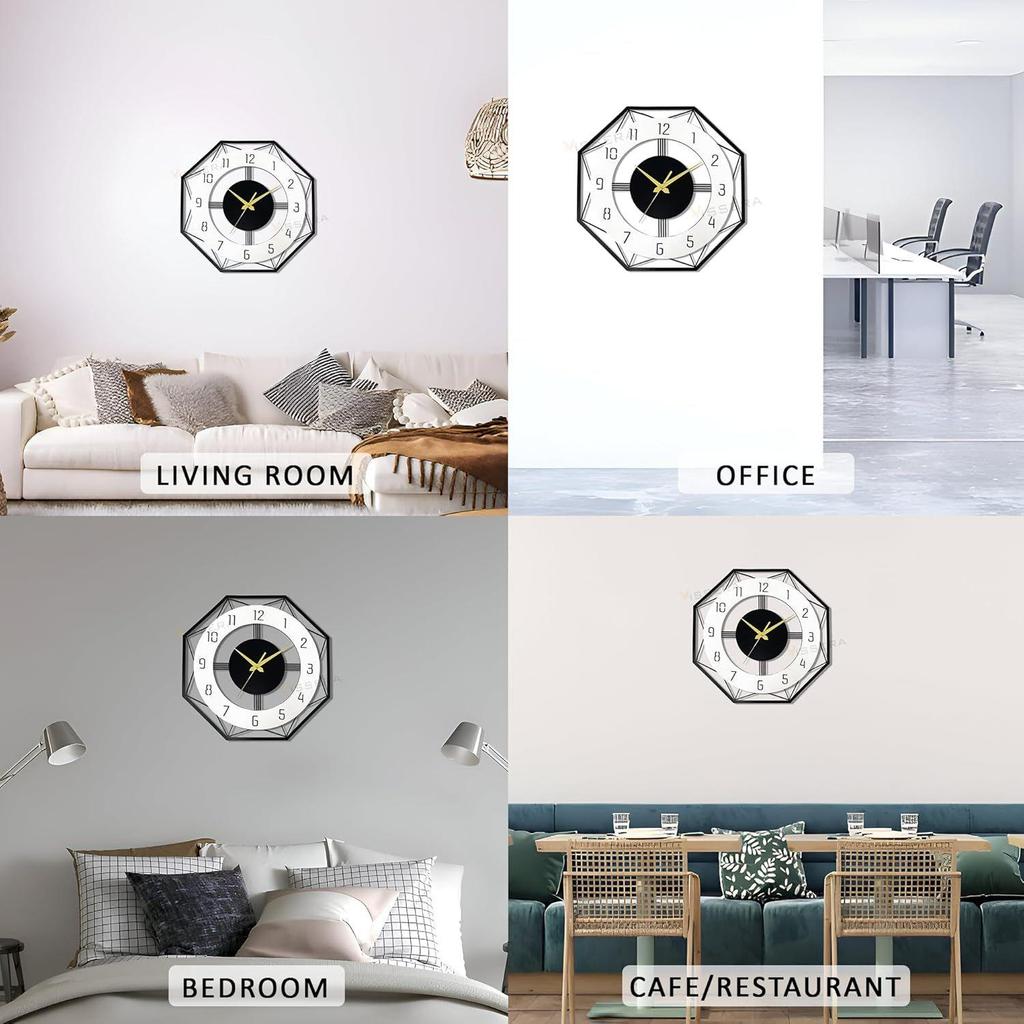 Designer Metal Wall Clock for Living Room | Latest Antique Stylish Fancy Decorative Big Size Wall Watch for Bedroom, Office, Kitchen, Dining