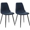 Set of 2 Vintage Style Chairs with Black Metal Legs "Nathalia" Atmosphera - Blue