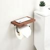 Wood Wall Mounted Toilet Paper Towel Holder Black/White Aluminum Toilet Paper Holder Bathroom Roll Holder Bathroom Storage Rack