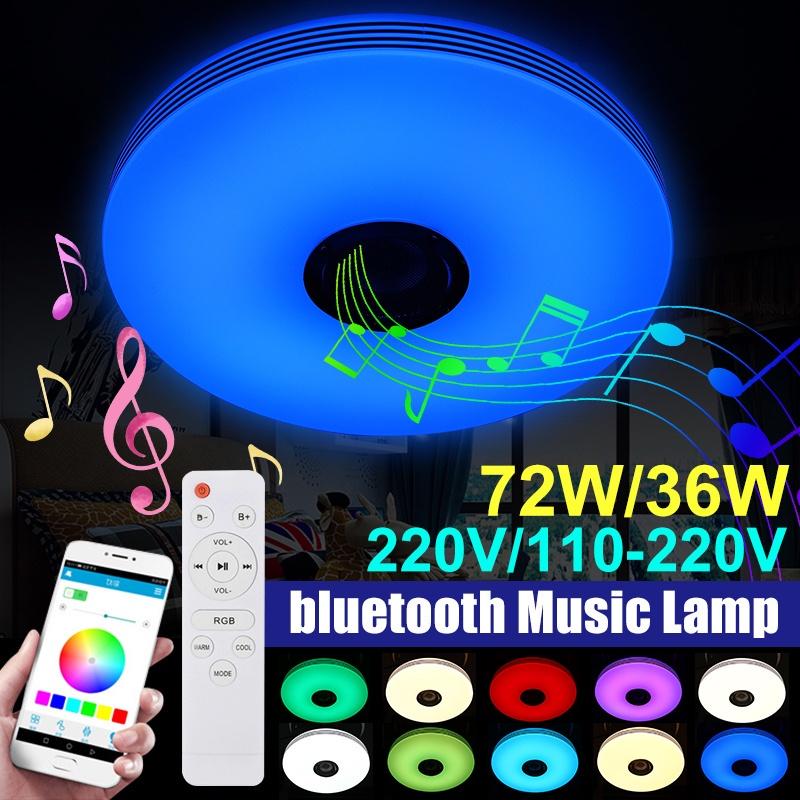 Music RGB Led Ceiling Light Lamp Flush Mount Round Music APP Bluetooth Speaker Smart Ceiling Lamp 36W/72W