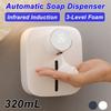 320ml Touchless Pump 5V Automatic Foam Soap Dispenser with Temperature Digital Display Rechargeable Infrared Sensor