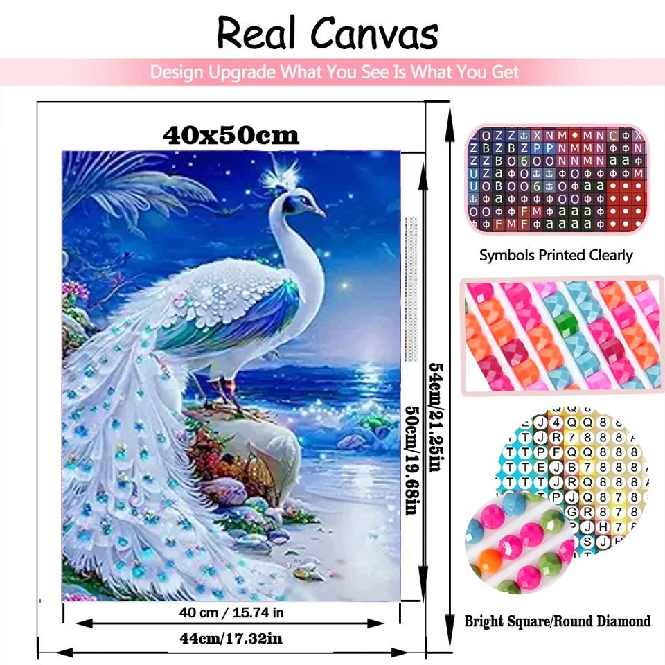 Full Diamond Painting New 2023 Fantasy Peacock Flowers Landscape DIY Mosaic Diamond Embroidery 5D Cross Stitch Birds Home Decor