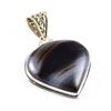 Natural Montana Agate Gemstone 925 Sterling Silver Two Tone Pendant 1.8'' W0y46