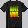 ONE LOVE Bob Marley Reggae Short Sleeve White-Black Men's / Women N180