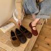 Retro Late Evening Wind Suede Mary Jane Shoes Children Autumn and Winter New Red Ballet Light Mouth Soft Flat Single Shoes Women