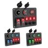 2+3 Gang Rocker Switch Panel Digital Voltmeter Car Marine RV Circuit LED Breaker With Overload Protector Waterproof