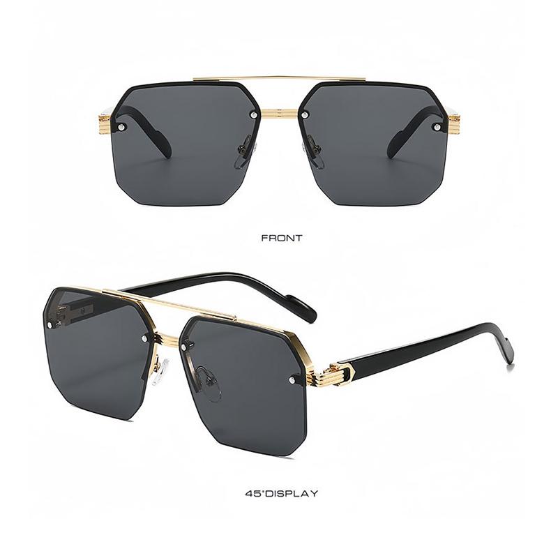 Sunglasses for Men Oversize Pilot Metal Half Frame Fashion Design Women Sunglasses Outdoor Driving Sunshade Sun Glasses Eyeglasses Uv400