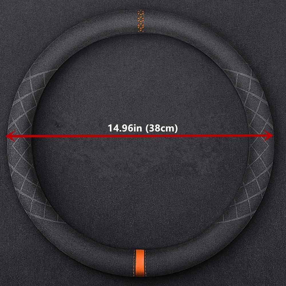 TATACLEA Steering Wheel Cover, Suede Touch Steering Wheel Cover, Luxury, Texture, Anti-slip, Anti-Stain, Steering