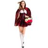 Halloween Witch Vampire Dress Stage Show Costume Little Red Riding Hood Short Skirt Cape Shawl Set