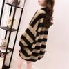 Sweater Pullover for Women Loose Korean Version Autumn and Winter Loose Stripe Knitwear Pullover Women Tops