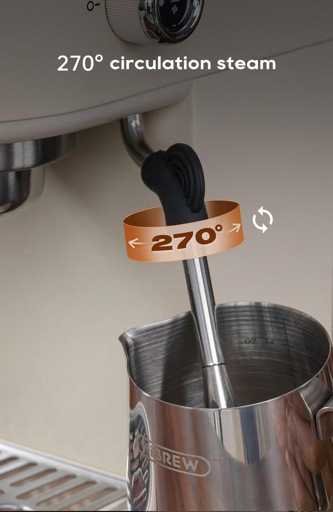 New HiBREW H10B Espresso Coffee Machine, 20Bar Extraction Pressure, Semi-Automatic, Adjustable Temperature & Cup Volume