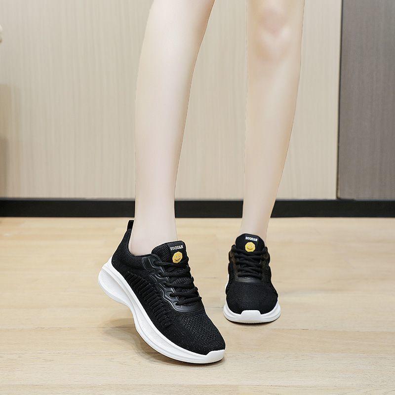 Inner Height-increasing Little White Shoes Women's 2024 New Breathable Casual Versatile Thick-soled Thin Sports Dad Shoes