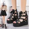 Sandals  Summer Style Roman Sandals High -Heeled Color Cross Straps Women 'S Shoes 12cm Super High Heel Wedge Fish Mouth