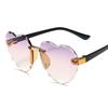 Child Rimless Frame Sunglasses Children Kids Gray Pink Red Lens Fashion Uv400 Protection Eyewear