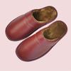 Fleece Warm Winter Cow Split Leather Unisex Handmade Slippers Slip On Soft Comfortable Bedroom Indoor Flats Men Women Padded Warm Slippers Shoes