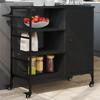 Black Kitchen Trolley 87.5x38.5x84.5 Cm Engineered Wood